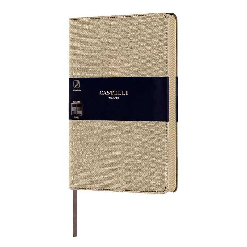 Castelli A5 Ruled Harris Desert Sand Notebook image number 0